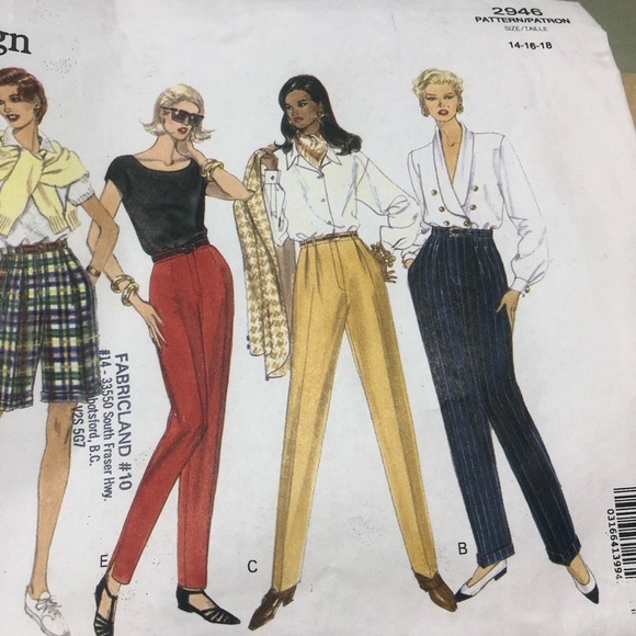 Vintage 90s Vogue 2946 Pattern Basic Design Misses Pants and shorts-14.16.18 - Picture 3 of 7
